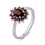 Женское серебряное кольцо с гранатом и рубинами, 1759701