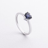 Срібне кільце з синт. сапфіром