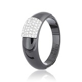 Cеребряное обручальное кольцо с керамикой и  куб. циркониями, 572885