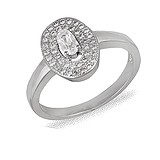 Серебряное кольцо с куб. циркониями, 072149