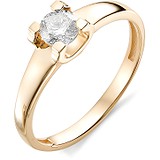 Золотое кольцо с бриллиантом, 1602774