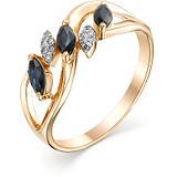 Женское золотое кольцо с бриллиантами и сапфирами, 1605590