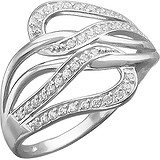 Женское серебряное кольцо с куб. циркониями, 1614038