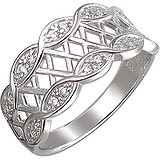 Женское серебряное кольцо с куб. циркониями, 1615062