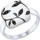 SOKOLOV Женское серебряное кольцо с куб. циркониями и эмалью, 1620950