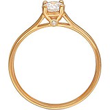 Золотое кольцо с куб. цирконием и кристаллами Swarovski, 1621974