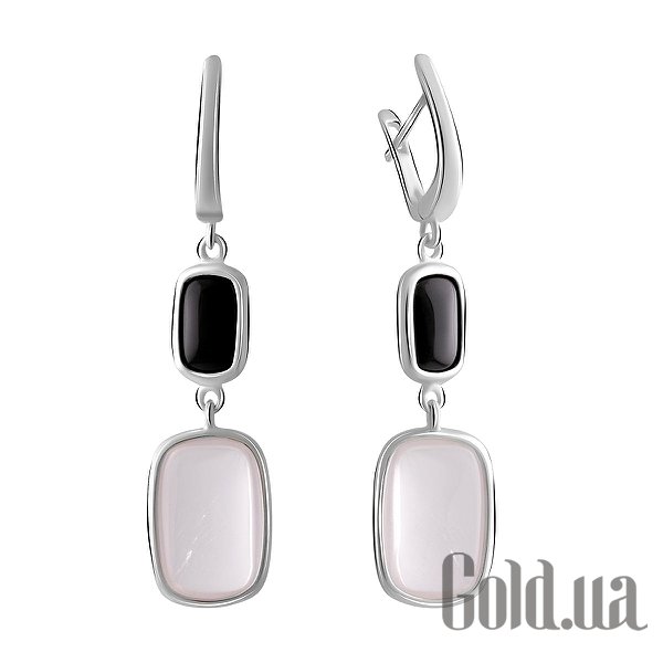 

Серьги с подвесками Fresh Jewelry, Серебряные серьги с аквамаринами и ониксами