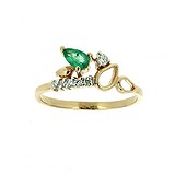 Женское золотое кольцо с изумрудом и бриллиантами, 1776342