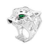 Женское серебряное кольцо с куб. циркониями и эмалью