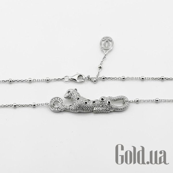 Серебряное колье с куб. циркониями и эмалью DIA3401147 – изображение 2