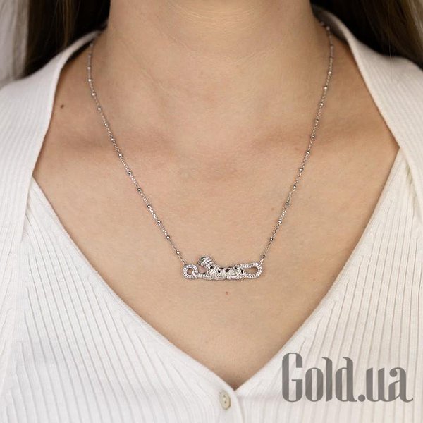 Серебряное колье с куб. циркониями и эмалью DIA3401147 – изображение 3