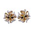 Золоті сережки з діамантами та напівдорогоцінним камінням - фото 1
