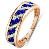 Женское золотое кольцо с бриллиантами и сапфирами, 1603543