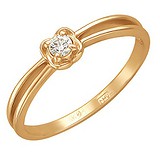 Золотое кольцо с бриллиантом, 1605079