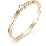 Золотое кольцо с бриллиантом, 1615319