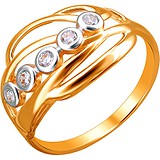 Женское золотое кольцо с куб. циркониями, 1637079