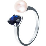 Женское серебряное кольцо с куб. цирконием и жемчугом, 1669079