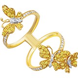 Женское золотое кольцо с бриллиантами и сапфирами, 1673431