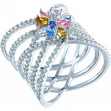 Женское серебряное кольцо с куб. циркониями, 1676503