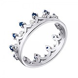 Женское серебряное кольцо с бриллиантами и сапфирами, 1716951