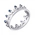 Женское серебряное кольцо с бриллиантами и сапфирами - фото 1
