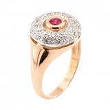 Женское золотое кольцо с рубином и бриллиантами, 1728727