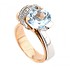 Женское золотое кольцо с топазом и куб. циркониями - фото 2