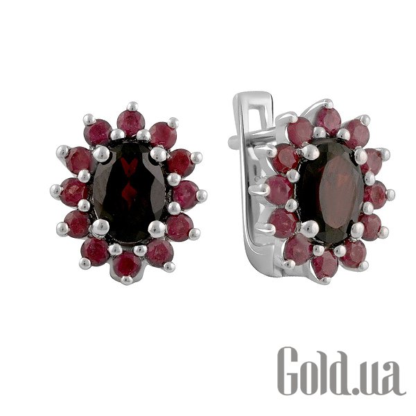 

Серьги Fresh Jewelry, Серебряные серьги с рубинами и гранатами