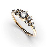 Золотое кольцо с бриллиантами, 1768151