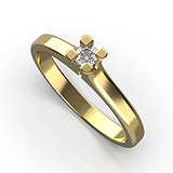 Золотое кольцо с бриллиантом, 1768919