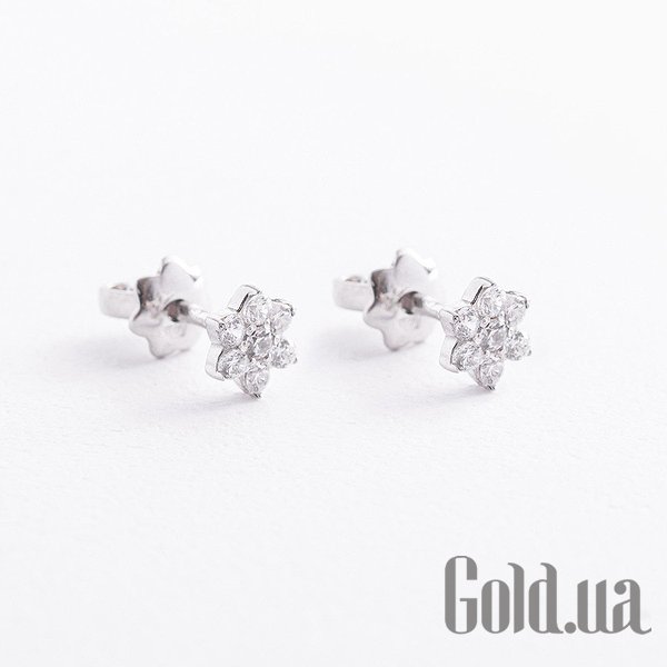 

Серьги-гвоздики Украина, Серебряные серьги с куб. циркониями