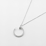 Серебряный кулон с цепочкой с куб. циркониями, 1800663