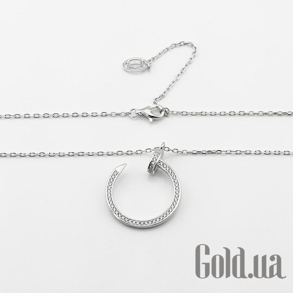 Серебряный кулон с цепочкой с куб. циркониями DIA3401148 – изображение 2