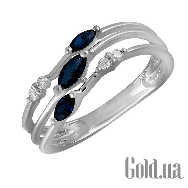 

Кольцо Lurie Jewelry, Женское золотое кольцо с бриллиантами и сапфирами, 17.5