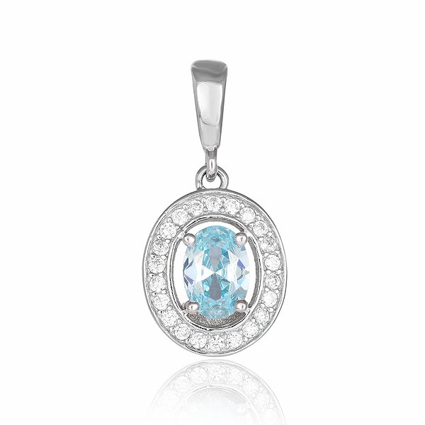 Срібний кулон з куб. цирконіями