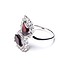 Женское серебряное кольцо с куб. циркониями и гранатами - фото 2