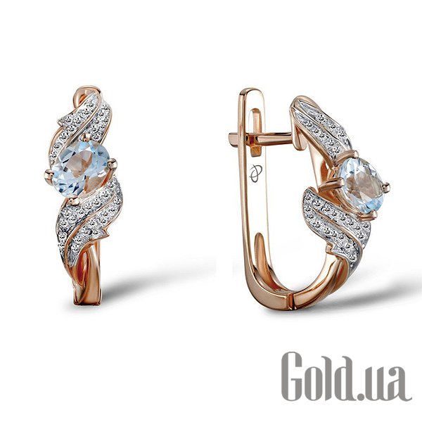 

Серьги Lurie Jewelry, Золотые серьги с бриллиантами и топазами
