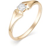 Золотое кольцо с бриллиантом, 1603544