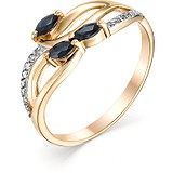 Женское золотое кольцо с бриллиантами и сапфирами, 1605592