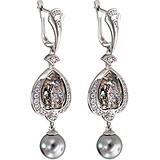 SOKOLOV Срібні сережки з культів. перлами, кристалами Swarovski і куб. цирконіями, 1609176