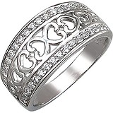 Женское серебряное кольцо с куб. циркониями, 1615064