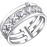 Женское серебряное кольцо с куб. циркониями, 1619416