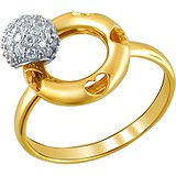 Золотое кольцо с куб. циркониями, 1622744
