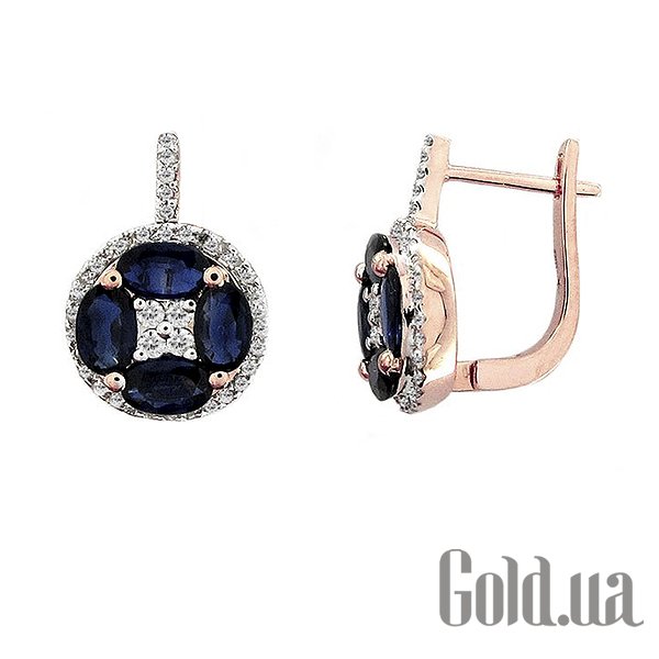 

Серьги Lurie Jewelry, Золотые серьги с бриллиантами и сапфирами