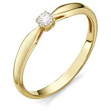 Золотое кольцо с бриллиантом, 1627352