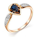 Женское золотое кольцо с сапфиром и бриллиантами, 1696984