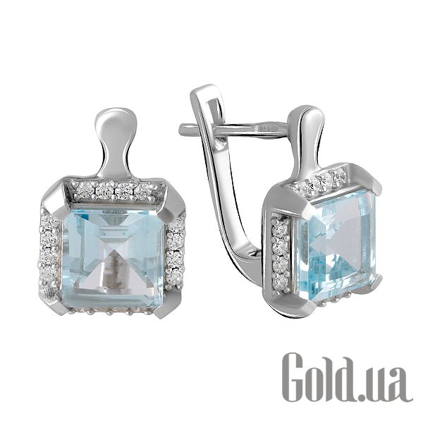 

Серьги Fresh Jewelry, Серебряные серьги с топазами и куб. циркониями