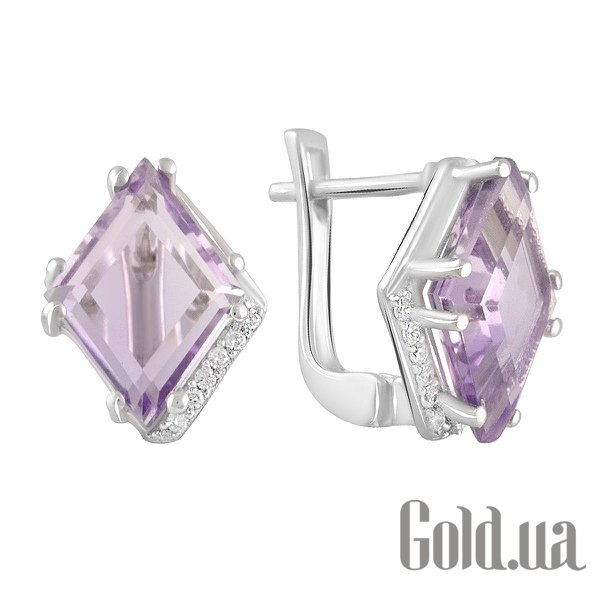 

Серьги Fresh Jewelry, Серебряные серьги с куб. циркониями и аметистами