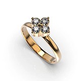 Золотое кольцо с бриллиантами, 1768408