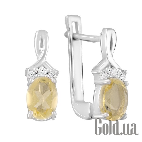 

Серьги Fresh Jewelry, Серебряные серьги с куб. циркониями и синт. цитринами